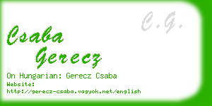 csaba gerecz business card